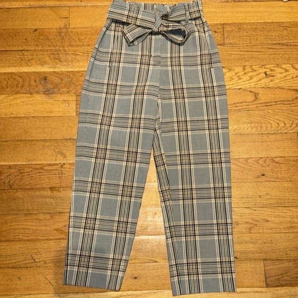 Aritzia Wilfred Plaid Pants Trousers Tie Waist women’s size 0 - Picture 3 of 6